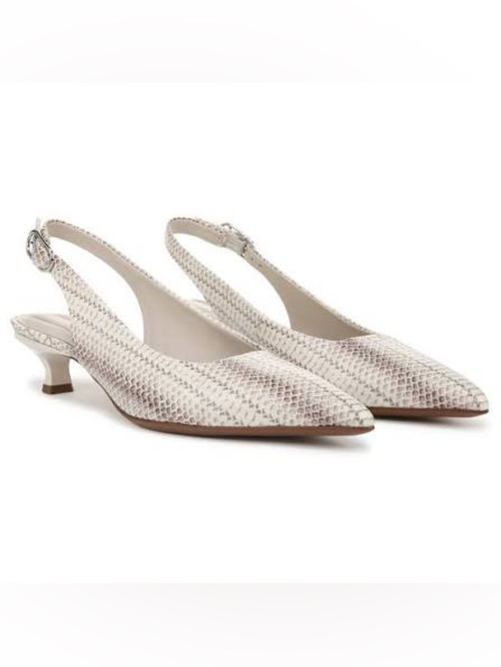 Franco Sarto Low Slingback Snake Print Leather Heel Women’s 8 NEW Career Office